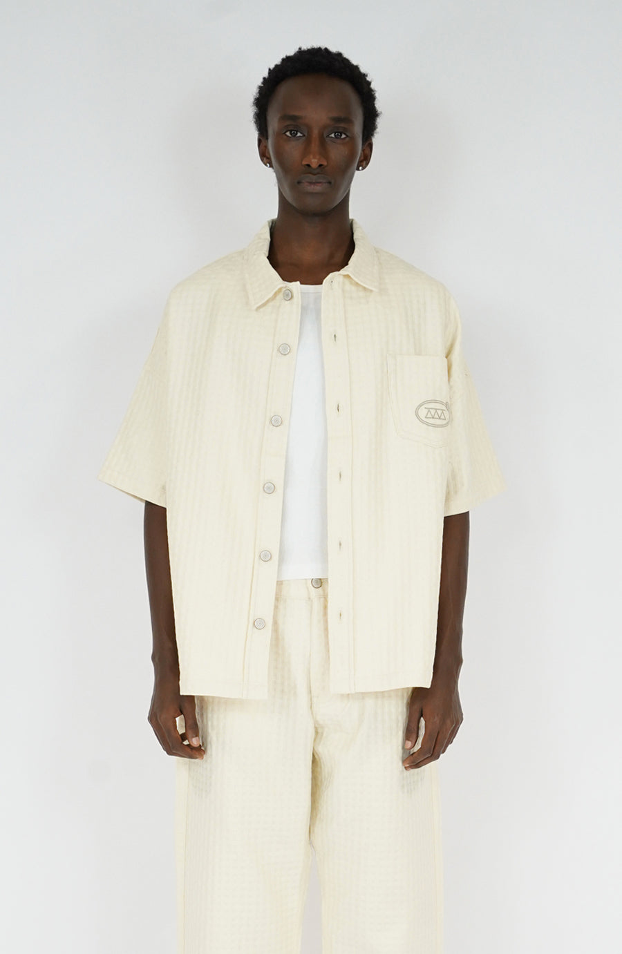 Chemise Grid beige